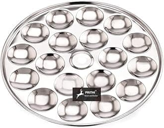 Prithi Home's and Kitchen thick Gauge Special Mini Idli Maker Stainless Steel | Mini Idli Plate, 1-Pieces, 18 Idlis/Plate 19.5 cm Diameter