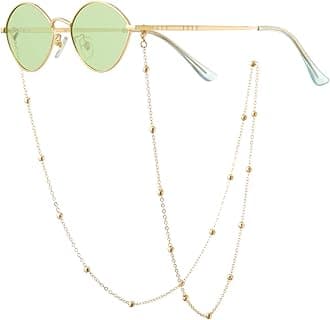 Veda Tinda VisionSunglasses for Women Trendy Retro 70s 90s Womens Oval and Square Shades UV400 Protection with Glasses Chain