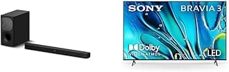 75 Inch 4K Ultra HD TV BRAVIA 3 LED Smart Google TV with Dolby Vision HDR and Exclusive Features for Playstation®5 (K-75S30), 2024 Model & Sony HT-S400 2.1ch Soundbar