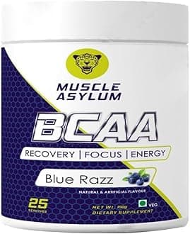 Bcaa Powder – 0g Sugar Pre/Post & Intra Workout Muscle Recovery Drink with Amino Acids (Blue razz) - 3g of BCAAs With Nootropics Matrix for Men & Women – (25 Servings)