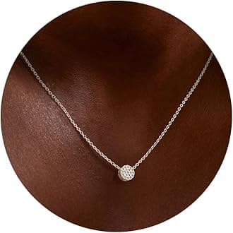 Valloey Rover Gold Necklace for Women 14K Gold Plated Circle Cubic Zirconia Pendant Necklace Dainty Twist Rope Chain Necklace Simple Jewelry Gift for Women