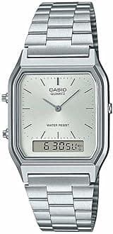 CASIO Women's Quartz Analog Watch with Stainless Steel Strap AQ-230A-7AMQYES, Silver, Bracelet