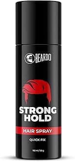 BEARDO Strong Hold Hair Spray, 192 Ml, Hair Spray For Men, Hair Styling, Hair Setting Spray, Hair Fixing Spray, Strong Hold, Natural Shine, Pack of 1
