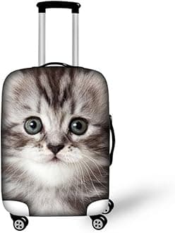 HUGS IDEA Lovely Cat Travel Luggage Suitcase Dustproof Protective Cover Apply to 26/28/30 Inch Trolley Case