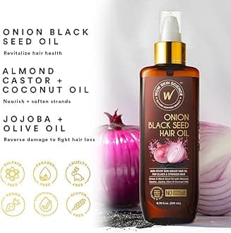 WOW Skin Science Onion Black Seed Hair Oil - Controls Hair Fall - No Mineral Oil, Silicones & Synthetic