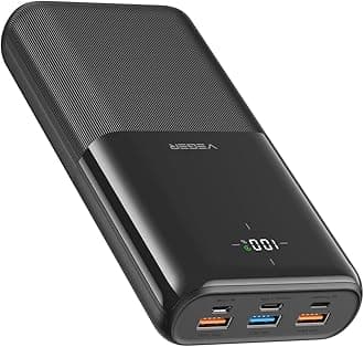 VEGER Portable Charger Power Bank 30000mAh, PD22.5W Fast Charging Power bank with 4 output ports &3 input ports, Smart LED Display Phone Battery Charger for iPhone Series, Samsung, Android etc