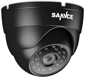 SANNCE 1080p CCTV Security Camera, Dome Surveillance Camera with 100ft Night Vision, IP66 Waterproof for 960H,720P,1080P,5MP,4K Analog Security DVR (No Power Supply and Cable, Only a Camera)