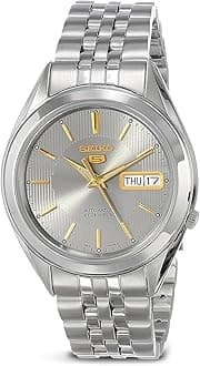 Automatic Watch for Men 5-7S Collection - with Day/Date Calendar, Luminous Hands, Stainless Steel Case & Bracelet