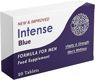 Erexon - Intense Blue 20 Tablets - Herbal Supplement for Men - Men's Health Support - Korean Ginseng, Tribulus Terrestris - Made in The UK