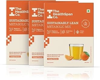 The Healthspan Co. Metabolically Lean for Weight Management, Boosts Metabolism & Reduces Cravings, Weight Loss for Men & Women, 10 Billion CFU Probiotic + L-Carnitine, Rich in Fiber, 45 Days Pack