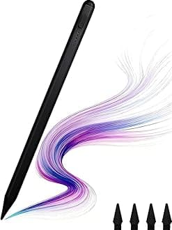 Stylus Pen for iPad, with tilt-Pressure Sensitivity and Multi-Point Anti-False-Touch Function. 20-Minute Fast Charging for 2018-2023 iPad/mini/Pro/Air (Black)