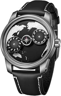 - Luxury Brand Rose Gold Earth Dial Automatic Watch Stainless Steel Blue Nightlight Mechanical Wrist Watch JM-Earth