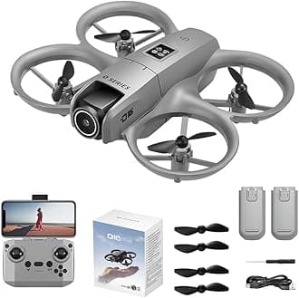 Drone with Camera 1080P for Adults, Mini HD FPV Drone Kit, w/ 2 Batteries, One Key Take Off/Land, Altitude Hold, Headless Mode, 360°Flip, Gestures Selfie, 3 Speed Mode, Waypoint Fly -Gray