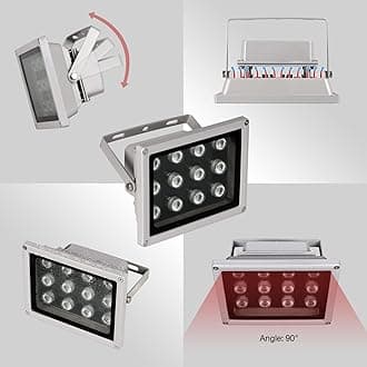 Univivi IR Illuminator,850nm 12 LEDs Wide Angle IR Illuminator for Night Vision,Waterproof LED Infrared Light with 12V DC Power Adapter for IP Camera, CCTV Security Camera