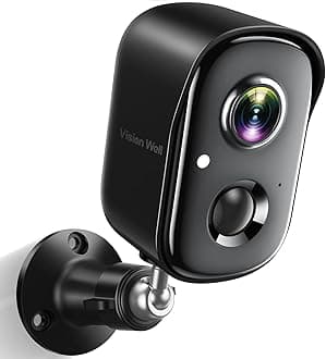 VISION WELL Security Cameras Wireless Outdoor, 2K Battery Powered AI Motion Detection Spotlight Siren Alarm WiFi Surveillance Indoor Home Camera, Color Night 2-Way Talk, Waterproof, Cloud/SD Storage