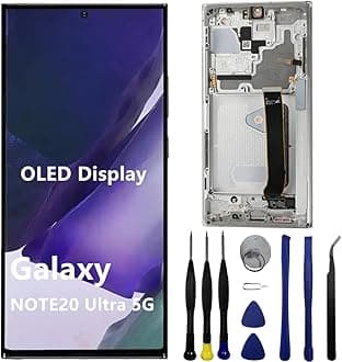 OLED for Samsung Galaxy NOTE20 Ultra SM-N985F Screen Replacement NOTE20Ultra 5G SM-N986U SM-N986U1 SM-N986W LCD Display Touch Screen Digitizer Support Fingerprint and S-Pen (with Black Frame+Tools)