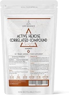 Active Hexose Correlated Compound - High Strength 600mg Capsules - Vegan - UK Made - No Additives - GMP - Pullulan (60 Capsule Pouch)