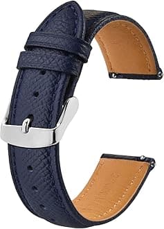 BISONSTRAP Watch Straps with Quick Release, Texture Leather Watchbands for Men Women, 18mm 20mm 22mm