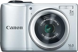 Canon PowerShot A810 16.0 MP Digital Camera with 5X Digital Image Stabilized Zoom 28mm Wide-Angle Lens with 720p HD Video Recording Silver (Renewed)