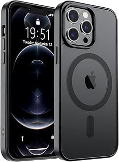 supfine Magnetic for iPhone 12 Pro Max Case (Compatible with MagSafe) (Military Grade Drop Protection) Slim Translucent Matte Shockproof with Anti-Fingerprint Phone Case,Black