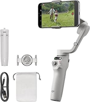 Osmo Mobile 6, 3-Axis Phone Gimbal, Object Tracking, Built-in Extension Rod, Portable and Foldable, Gimbal Stabilizer for iPhone, Android, YouTube TikTok Video, Platinum Gray