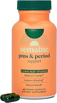 PMS & Period Relief - Menstrual Cramp Relief: No More Period Cramps, Mood Swings, or Bloating. PMS Supplement for Happy Hormones and Period Relief. (40 Count)