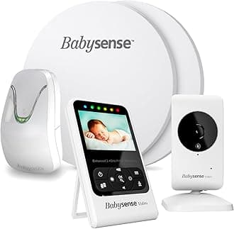 Babysense Video Baby Monitor with 2.4" Screen & Baby Movement Monitor for Home Use with Real-Time Alerts, Tracks Breathing Motion, Non-Contact, 2-in-1