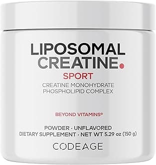 Liposomal Creatine Powder Supplement, Pure Creatine Monohydrate 5000mg, Pre Workout & Post Workouts - Unflavored Creatine, Micronized Creatine Powder - Creatinine for Sports - 30 Servings