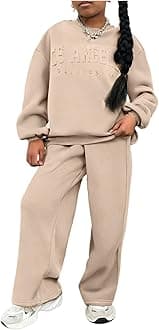 SOLY HUX Cute Clothes for Girls Sweatsuit Sets Crewneck Casual Sweatpants 2 Piece Outfits Sweatshirt and Pants