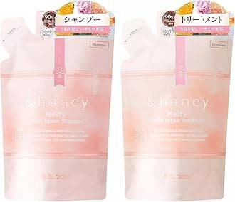 &-honey Melty Moist Repair Shampoo and Treatment Refill Set, 350Ml Each Deep Nourishment and Revitalization - Organic Ingredients Perfect for Frizzy, Wavy, Curly Hair