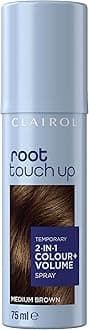 Root Touch Up Spray, Temporary Grey Coverage & Volume 2-in-1 Spray, Medium Brown, 75ML