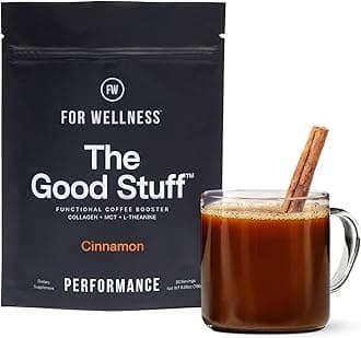- The Good Stuff | Cinnamon Coffee Booster | Healthy Coffee Creamer for Focus & Energy | Keto, Non-Dairy Creamer Powder with MCT Oil, Collagen & L-Theanine | 30 Servings