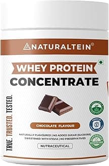 NATURALTEIN Natural Whey Protein Concentrate Chocolate – 300 g | 21.8 g Protein per 30 g Serving | Naturally Flavoured | No Artificial Sweeteners | Soy-Free, Gluten-Free & Easy to Digest