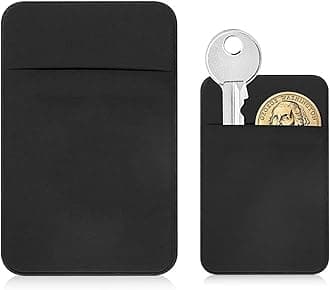 Flat Thin Credit Card Size Key Holder Sleeve - Slim Minimalist Wallet for Men and Women, Black, Credit Card-Sized