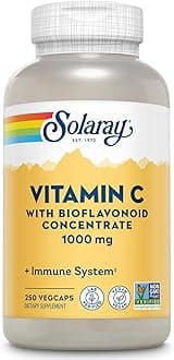 Vitamin C 1000mg with Bioflavonoids Concentrate - Vitamin C Capsules with Rose HIPS and Acerola Cherry - Antioxidant, Heart Health and Immune Support Supplement, Vegan, Non-GMO, 250 Servings