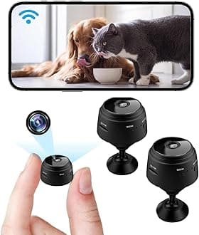 Hidden Camera Wireless, Mini Spy WiFi 1080P HD Camera for Home Security, APP Control Surveillance Camera Indoor Outdoor for Home, Car, Baby & Pet Monitoring, Cam with Night Vision (2 PCS)