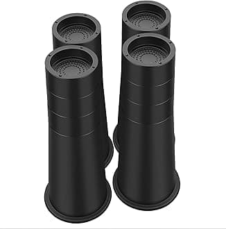 ANNKUT Bed Risers 14 Inch Heavy Duty, Elevation in Heights 8/9.8/11.6 or 13.4 Inch Round Furniture Risers for Bed Desk Table Sofa Couch, Bed Lifts Risers(4 Pack Black)