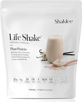 Shaklee Life Shake™ Plant Protein French Vanilla - Complete Meal Replacement with 20g Protein, 6g Fiber, 24 Vitamins & Minerals - Supports Satiety & Healthy Weight - Non-GMO - 14 Servings