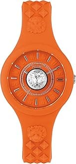 Fire Island Lion Collection Luxury Womens Watch Timepieces with a Orange Strap, Case and Dial