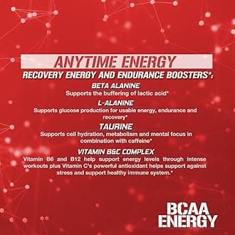 EVL BCAAs Amino Acids Powder - BCAA Energy Pre Workout Powder for Muscle Recovery Lean Growth and Endurance - Rehydrating BCAA Powder Post Workout Recovery Drink with Natural Caffeine - Fruit Punch