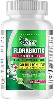 - Florabiotix Probiotic (30 Capsules) | Dietary Supplement for Men and Women| 30 Billion Live Cultures | 10 Probiotic Strains | Supports Digestive and Immune Health