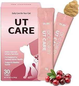 Doctor By UT Care Cat UTI Kidney Support Urinary Supplement Cranberry Treatment for Cats Renal Health with Pacran, Quercetin, Taurine lickable Formula Individually Packaged (1 Pack)
