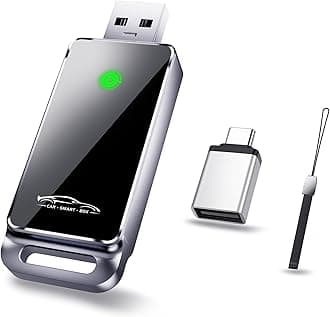 vnilrgle Wireless CarPlay Adapter 2024 Upgrade, Plug and Play, No Latency, Converts Factory Wired to Wireless, Compatible with iPhone 6+ and 2015+ Cars, Bluetooth 2.4GHz and Wi-Fi 2.4+5.8GHz