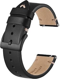 BISONSTRAP Distressed Leather Watch Strap, Watch Replacement Bands for Men, Quick Release Spring Bars, Band Width 18mm 19mm 20mm 22mm 24mm
