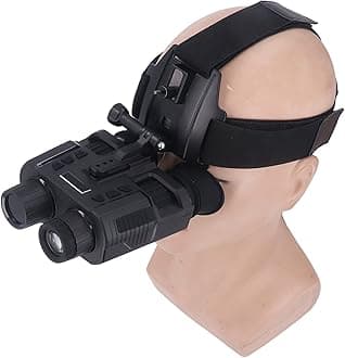 Night Vision Goggles, 1080P Head Mounted Night Vision Binoculars, Large Viewing Screen, 8X Magnification, Optical Zoom System, Black White Night Vision Monocular for Adults