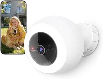 Noorio Security Outdoor Camera Wireless, 2K Rechargeable Battery CCTV Indoor Camera System for Home Security, Two Way Talk, Siren, 2.4G WIFI, Alexa, Motion Detection, Floodlight, No Monthly Fee