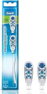 Oral B ORIGINAL Cross Action Battery Toothbrush Replacement Brush Heads [10X POWERFUL THAN COMPATIBLE PRODUCTS], Soft Bristles, 2 Refills