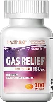 HealthA2Z Gas Relief 300 Counts | Simethicone 180mg Ultra Strength | Fast Gas Relief | Relieve Symptoms Naturally