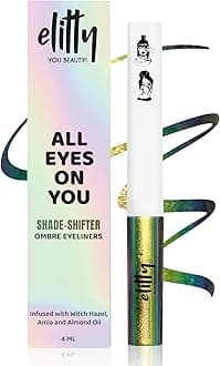Holographic Eyeliner 4g - All The Rizz With Ombre Shimmery Finish | Long Lasting, Waterproof, Smudge Proof Liquid Eyeliner | Quick Drying Formula With Monochrome Effect - Shade (Green Brown)