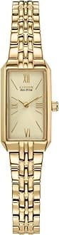 CitizenLadies' Eco-Drive Classic Dress Corso Stainless Steel Rectangle Watch, 2-Hand, Jewelry Clasp